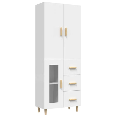 Highboard White 69.5x34x180 cm Engineered Wood Payday Deals