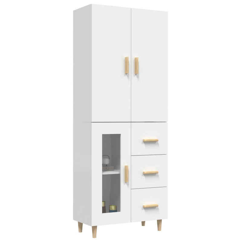 Highboard White 69.5x34x180 cm Engineered Wood Payday Deals