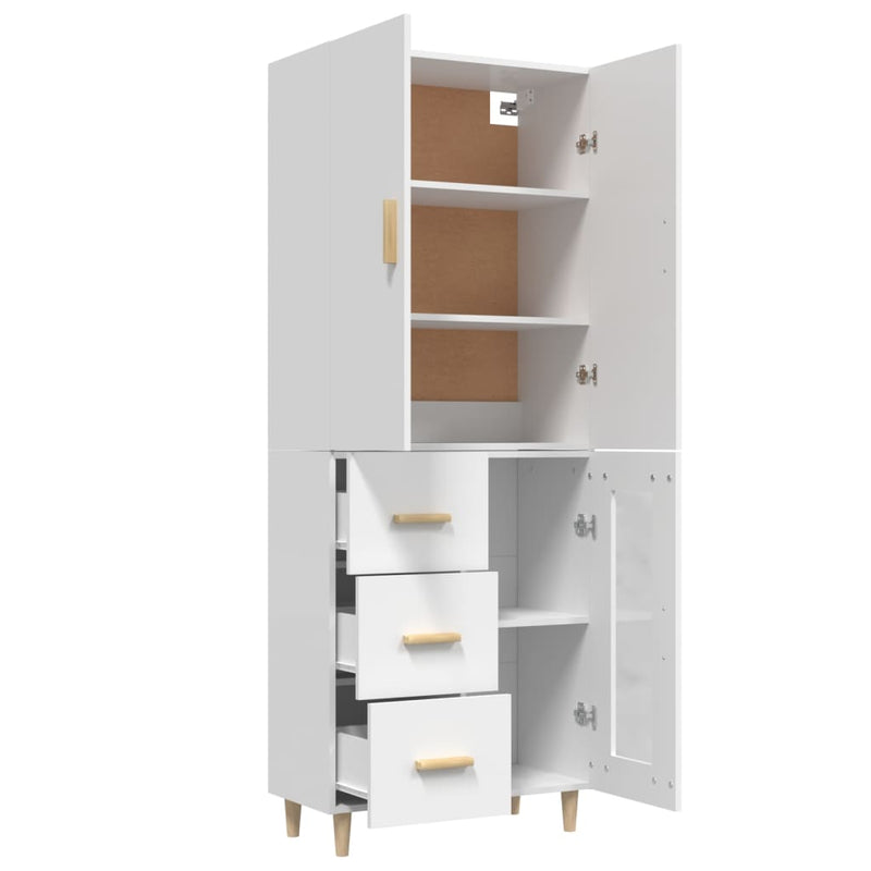 Highboard White 69.5x34x180 cm Engineered Wood Payday Deals