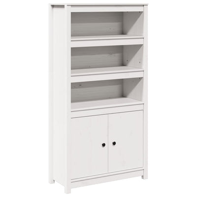 Highboard White 80x35x154 cm Solid Wood Pine Payday Deals