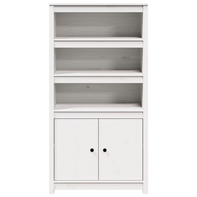 Highboard White 80x35x154 cm Solid Wood Pine Payday Deals