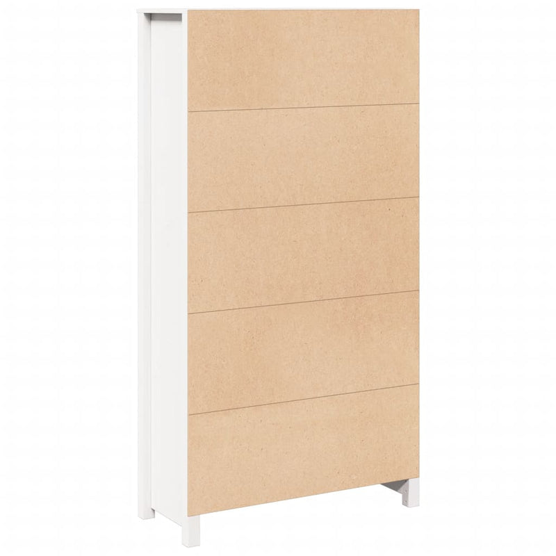 Highboard White 80x35x154 cm Solid Wood Pine Payday Deals