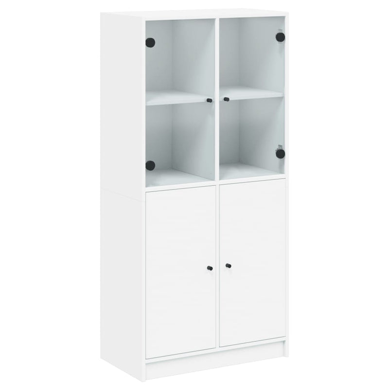 Highboard with Doors White 68x37x142 cm Engineered Wood Payday Deals