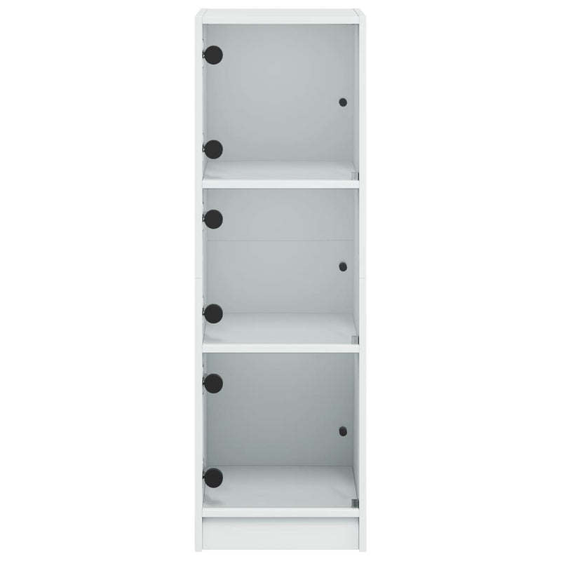 Highboard with Glass Doors White 35x37x109 cm Payday Deals