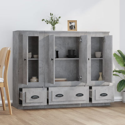 Highboards 3 pcs Concrete Grey Engineered Wood Payday Deals