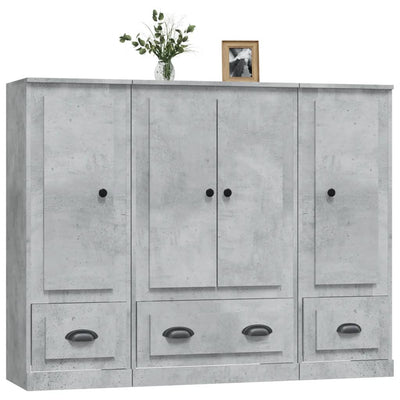 Highboards 3 pcs Concrete Grey Engineered Wood Payday Deals