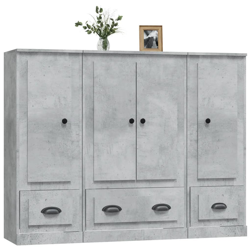 Highboards 3 pcs Concrete Grey Engineered Wood Payday Deals