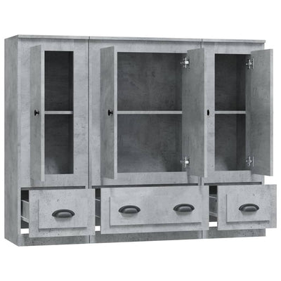 Highboards 3 pcs Concrete Grey Engineered Wood Payday Deals