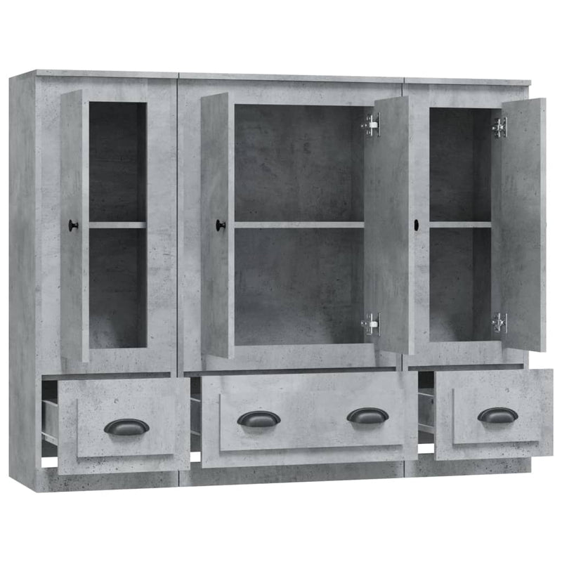 Highboards 3 pcs Concrete Grey Engineered Wood Payday Deals