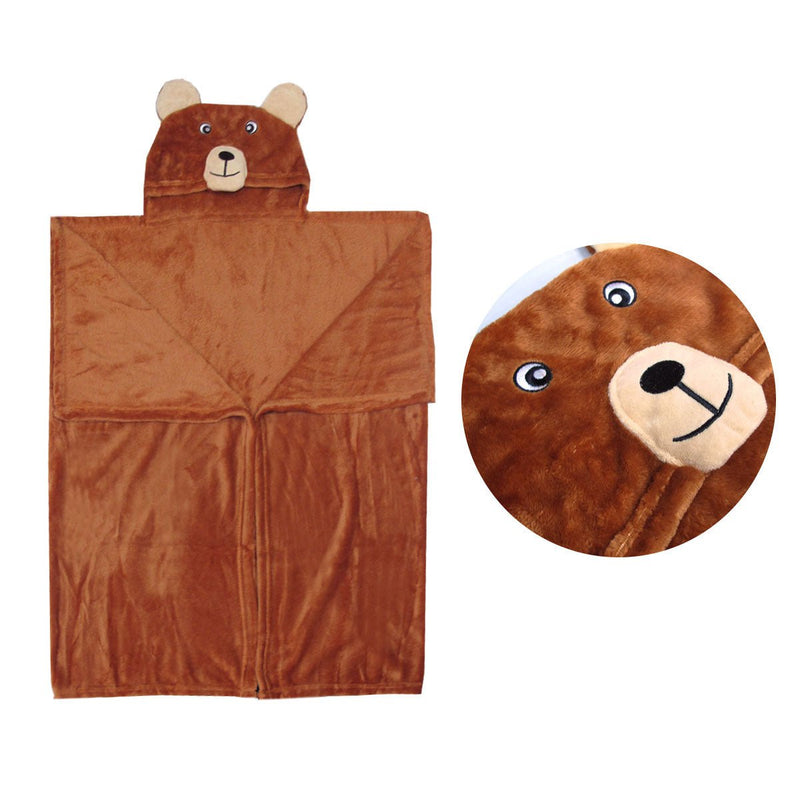 Hooded Wrap & Snuggle Animal Blanket Throw Rug Bear Payday Deals