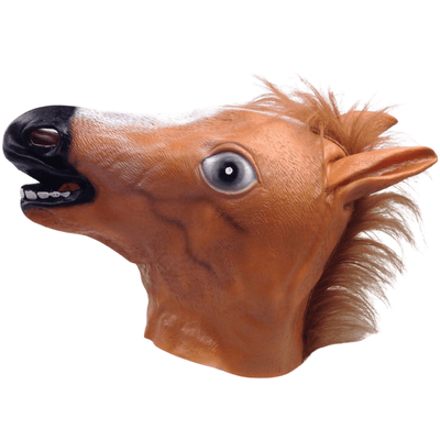Horse Head Face Mask Halloween Latex Rubber Costume Party - One Size Payday Deals