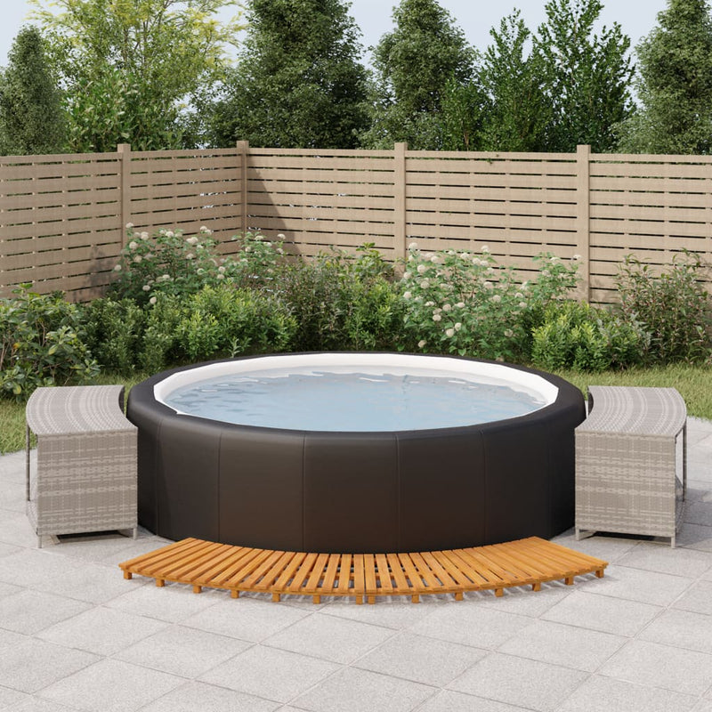 Hot Tub Surround Grey Poly Rattan and Solid Wood Acacia Payday Deals