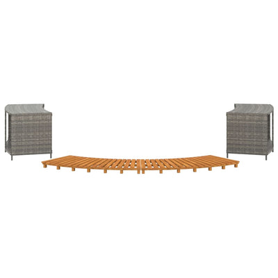 Hot Tub Surround Grey Poly Rattan and Solid Wood Acacia Payday Deals