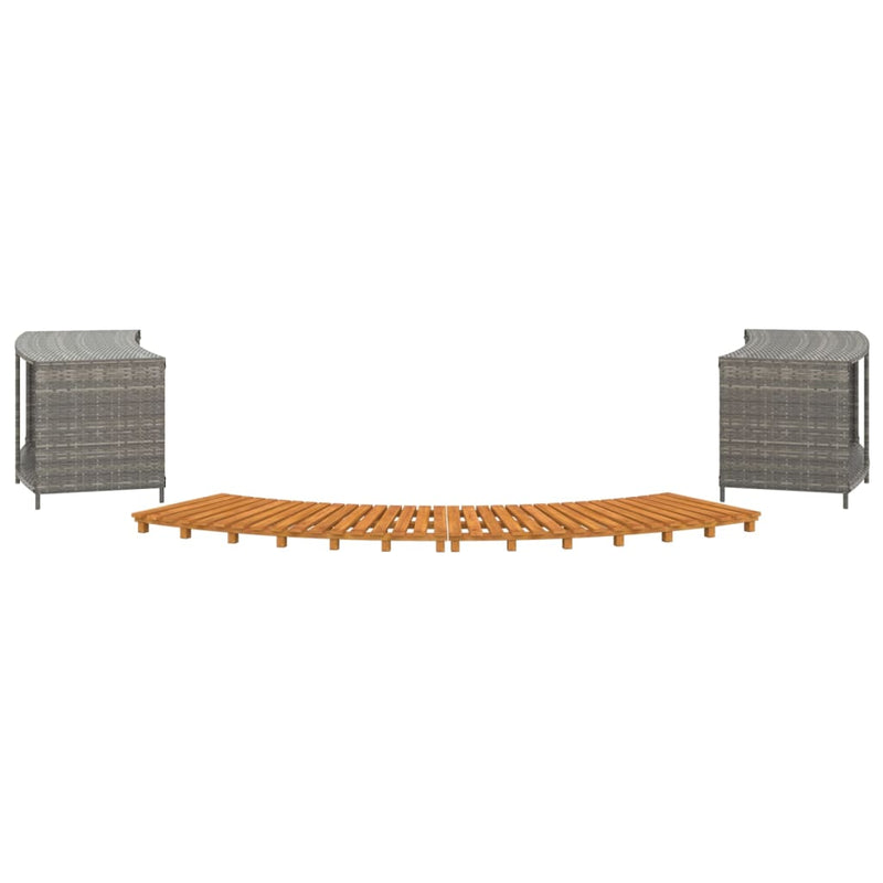 Hot Tub Surround Grey Poly Rattan and Solid Wood Acacia Payday Deals