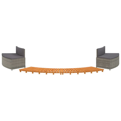 Hot Tub Surround Grey Poly Rattan and Solid Wood Acacia Payday Deals