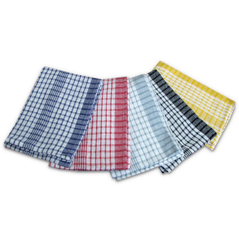 Hotel Living Checkered Set of 5 Cotton Tea Towels Payday Deals