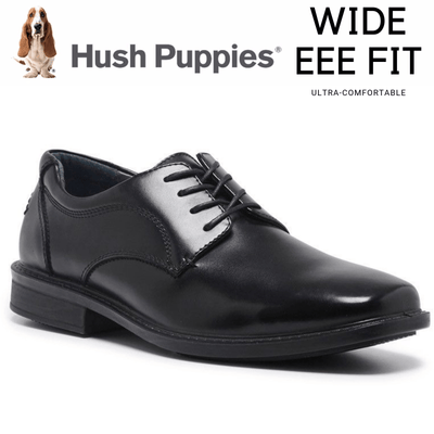 HUSH PUPPIES HEATHCOTE Leather Everyday Shoes Lace Up Extra Wide Work Business Payday Deals