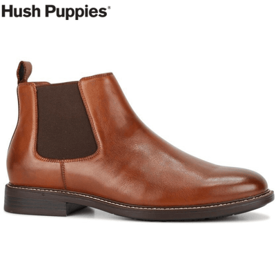 Hush Puppies Men's Hanger Chelsea Slip-On Boots Shoes Ankle Combat Bounce 2.0 - Tan Brown Payday Deals