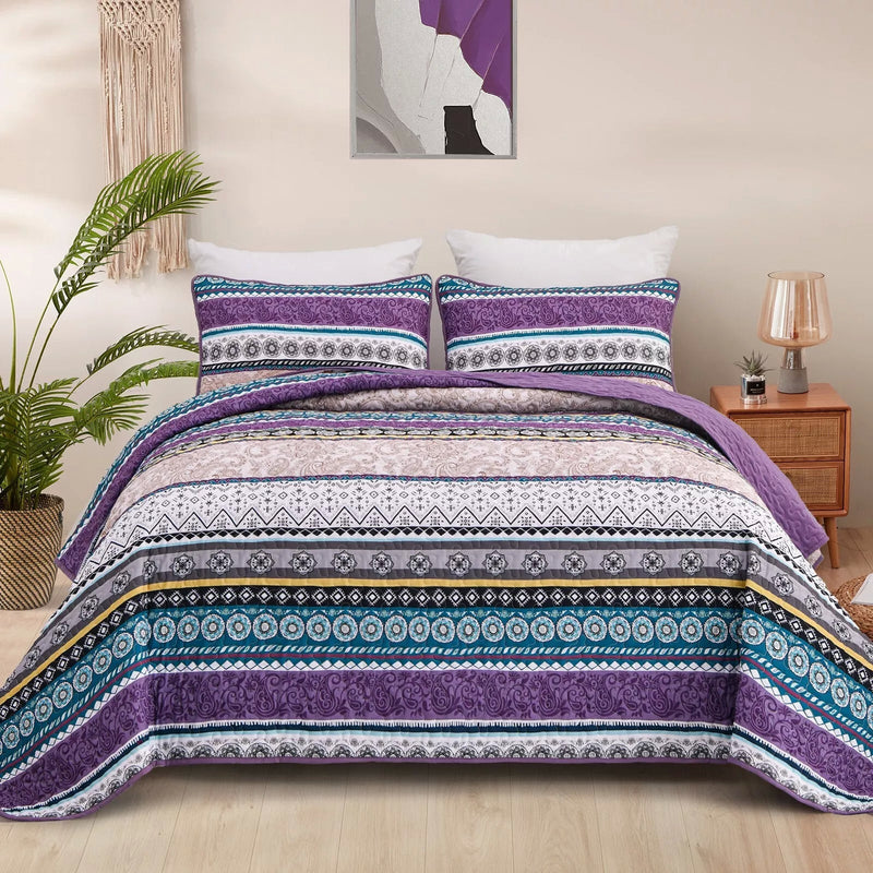 Hygge Quilted bedspread and pillowcovers set: Embrace Cozy Living - Queen size Payday Deals