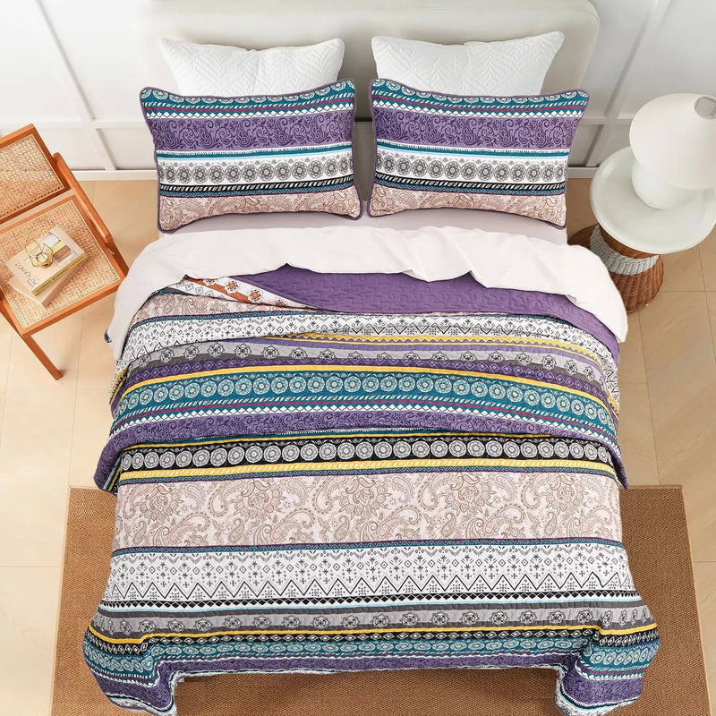 Hygge Quilted bedspread and pillowcovers set: Embrace Cozy Living - Queen size Payday Deals