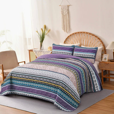 Hygge Quilted bedspread and pillowcovers set: Embrace Cozy Living - Queen size Payday Deals