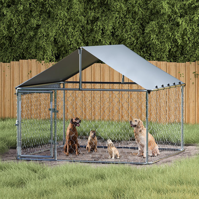 i.Pet Dog Kennel Large House XL Pet Run Cage Puppy Outdoor Enclosure With Roof Payday Deals