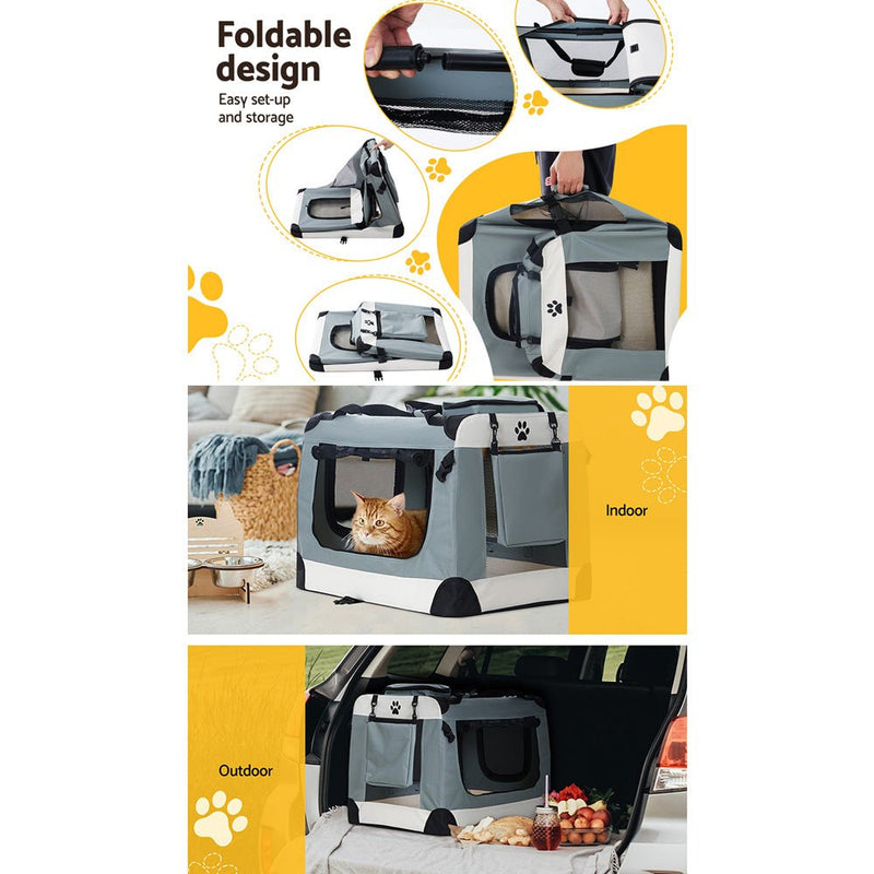 i.Pet Pet Carrier Large Soft Crate Dog Cat Travel Portable Cage Kennel Foldable Payday Deals
