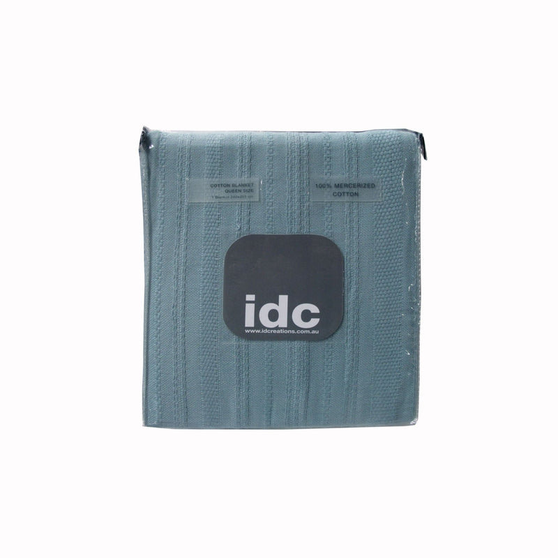 IDC Homewares 400GSM 100% Mercerized Cotton Blanket Blue Queen Payday Deals
