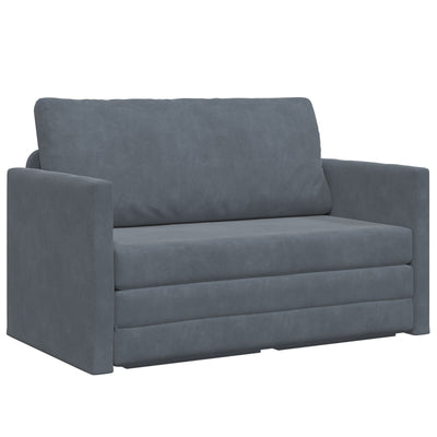 Floor Sofa Bed 2-in-1 Dark Grey 124x204x61 cm Velvet