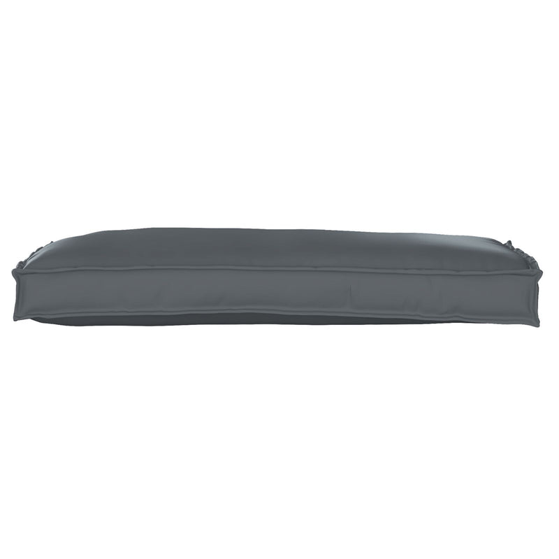 Outdoor Cushion Anthracite Polyester 100 cm x 40 cm x 8 cm