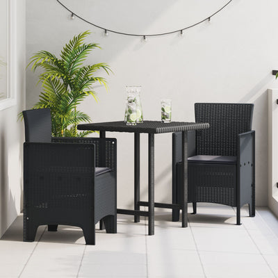 Garden Chairs with Cushions 2 pcs Anthracite Poly Rattan