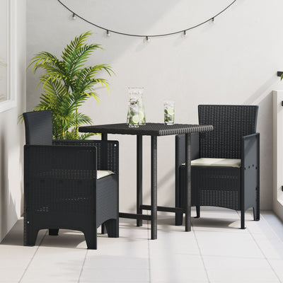 Garden Chairs with Cushions 2 pcs Anthracite Poly Rattan