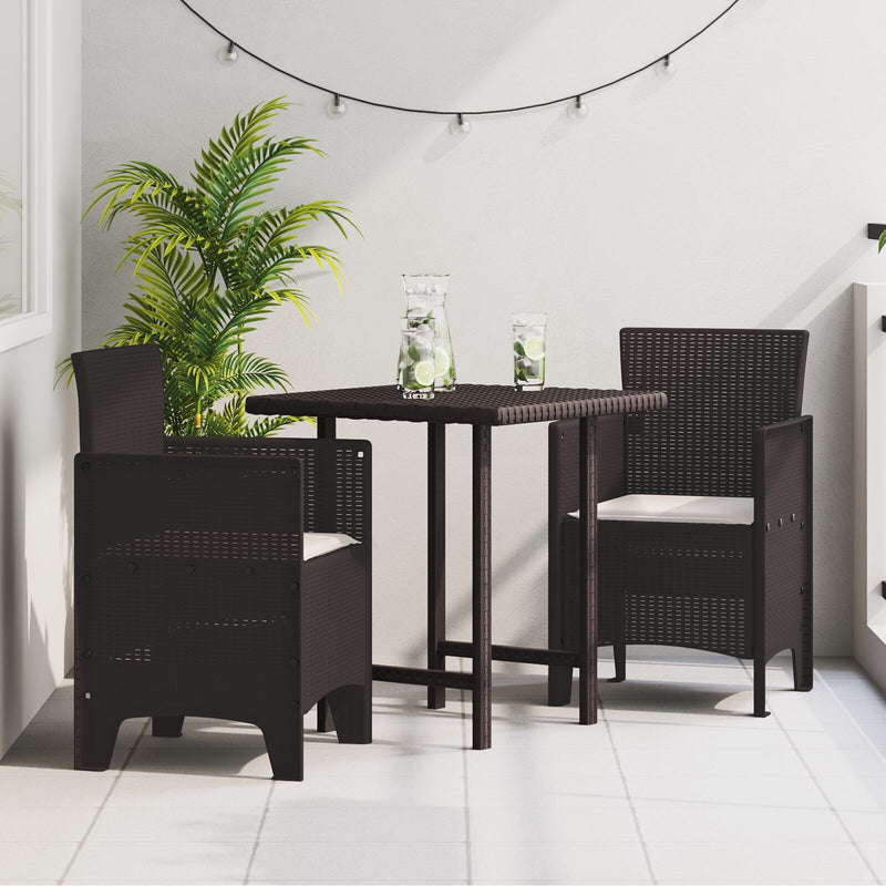 Garden Chairs with Cushions 2 pcs Brown Poly Rattan