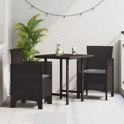 Garden Chairs with Cushions 2 pcs Brown Poly Rattan