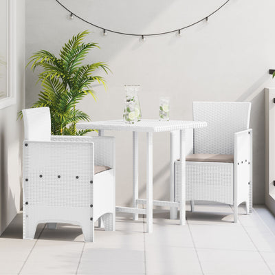 Garden Chairs with Cushions 2 pcs White Poly Rattan