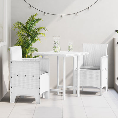Garden Chairs with Cushions 2 pcs White Poly Rattan