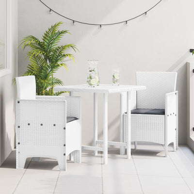 Garden Chairs with Cushions 2 pcs White Poly Rattan
