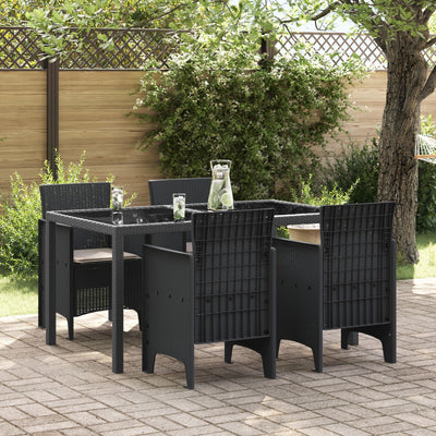 Garden Chairs with Cushions 4 pcs Anthracite Poly Rattan