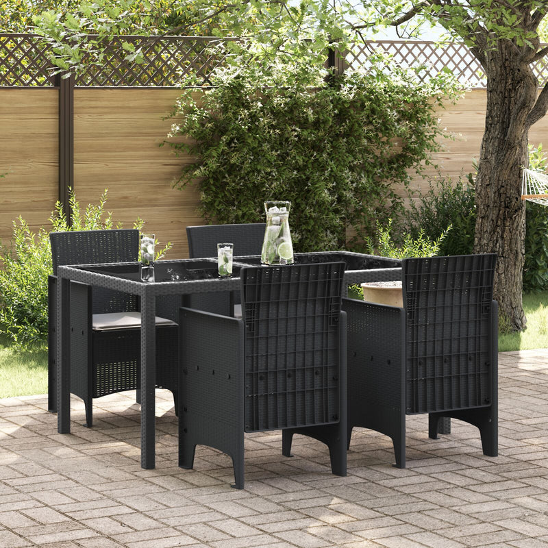 Garden Chairs with Cushions 4 pcs Anthracite Poly Rattan