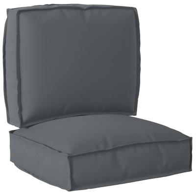 2 Piece Pallet Cushion Set Anthracite Oxford Fabric