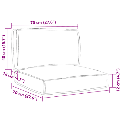 Pallet Cushion Set Set of 2 Anthracite Polyester