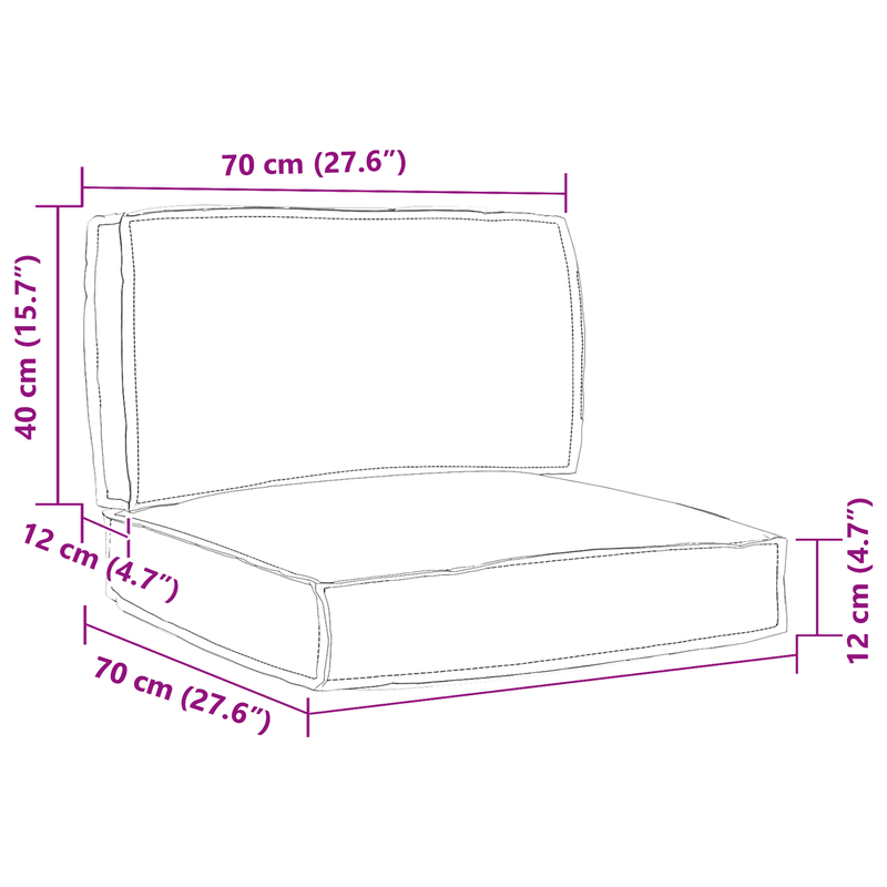 Pallet Cushion Set Set of 2 Anthracite Polyester