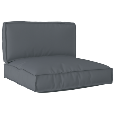 2 Piece Pallet Cushion Set Anthracite Oxford Fabric