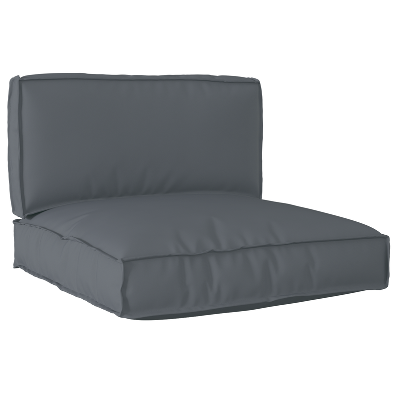 2 Piece Pallet Cushion Set Anthracite Oxford Fabric