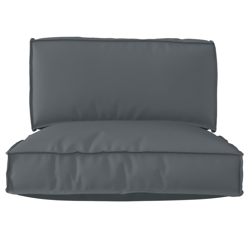 2 Piece Pallet Cushion Set Anthracite Oxford Fabric