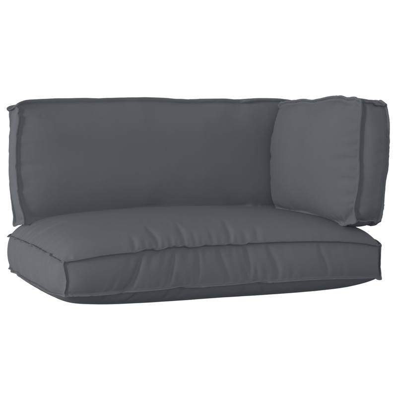 3 Piece Pallet Cushion Set Anthracite Oxford Fabric