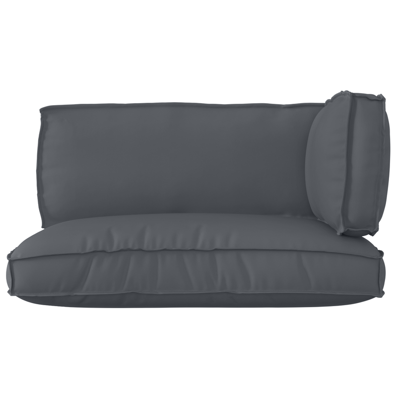 3 Piece Pallet Cushion Set Anthracite Oxford Fabric