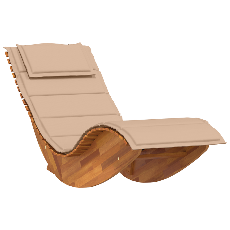 Rocking Sun Loungers with Cushions 2 pcs Solid Wood Acacia