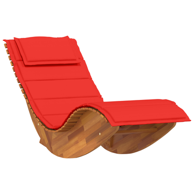 Rocking Sun Loungers with Cushions 2 pcs Solid Wood Acacia