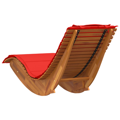 Rocking Sun Loungers with Cushions 2 pcs Solid Wood Acacia